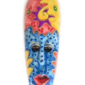 Colorful Primitive Mask 12&quot; Zen - Tiki Primitive Art | #wib370530l