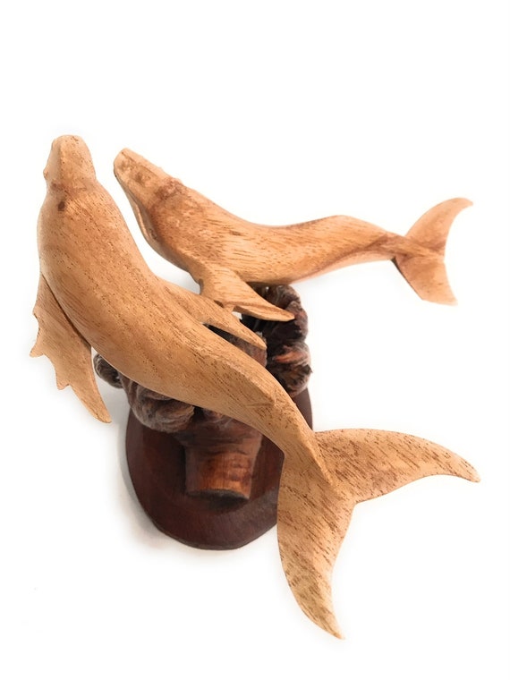 Swimming Humpback Whales W/ Driftwood Base 6