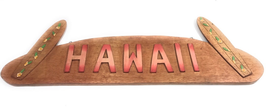 Hawaii Sign w / Tablas de surf Letrero de madera 36 X 11 / tmaloha3 ...