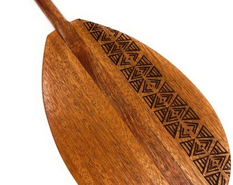 Koa Paddle 32 inch T-Handle w/ Etched Tapa Design - Made In Hawaii Corporate Gifts | #koam008tr9