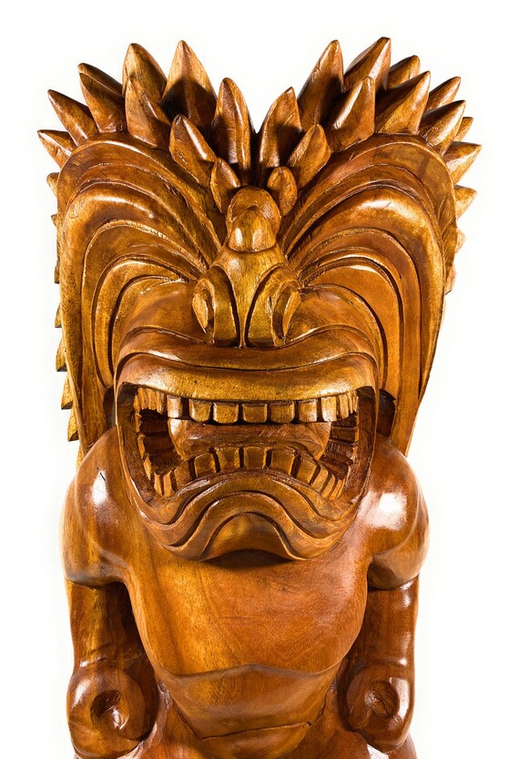 Premium Traditional Ku Tiki 40 Inch - Warrior Hawaii Museum
