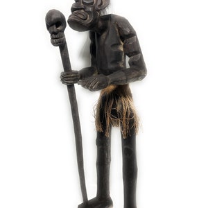 Head Hunter Primitive Warrior w/ Skull 40&quot; - Tribal Art | #lge24003100