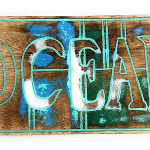 Ocean Sign 14 inch - Weathered Rustic Coastal Tone - Cottage Decor | #bds1208135tl