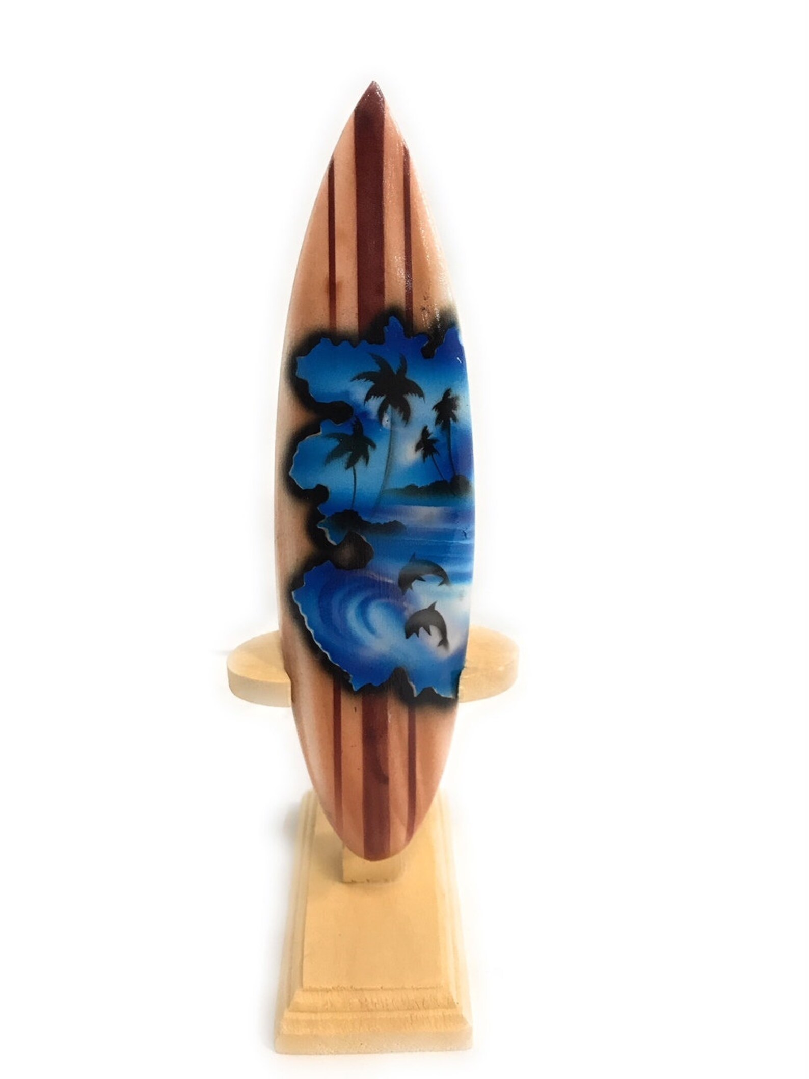 Surfboard W/ Stand Dolphins Design 6" - Trophy | #lea01b15 - Etsy