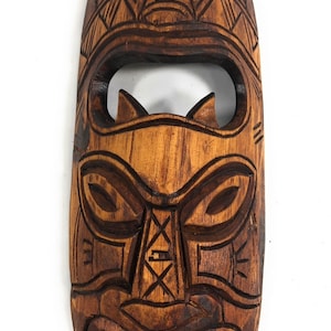 Fijian Tiki Mask 12&quot; - 2 Deities Strength & Abundance | #mdr1900230