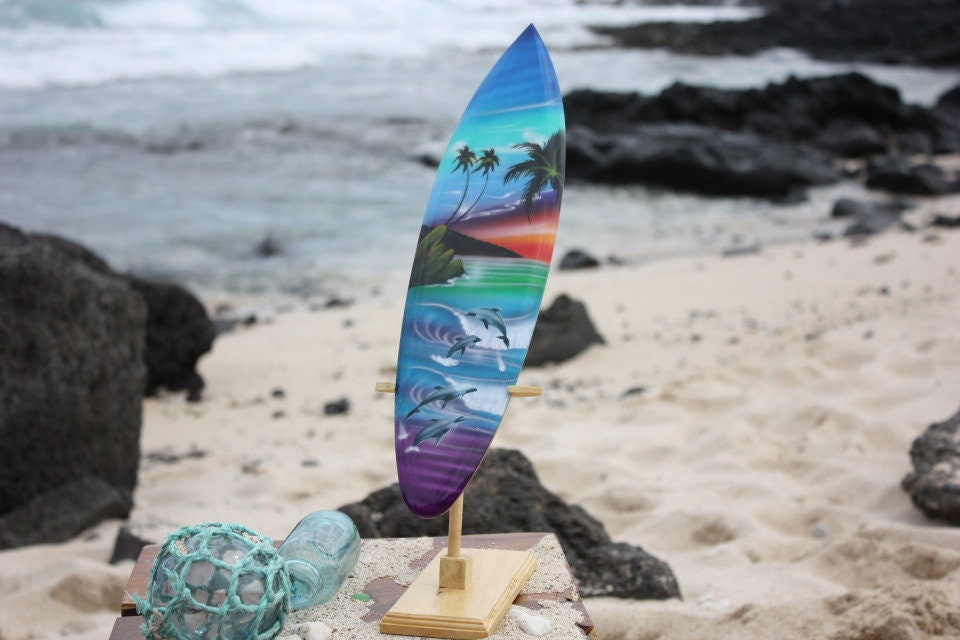 Sculpture Art Objects #lea02j20 Trophy Surfboard w/ Stand Island ...