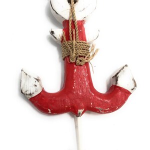 Anchor Hanger 6&quot; - Coastal Red Decorative Accent | #ata1800815r