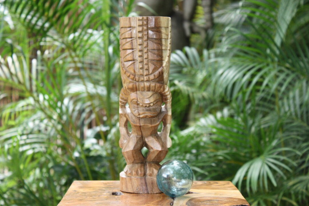 Love Tiki Totem 12 Natural Hawaiian Tiki Bar Decor Etsy