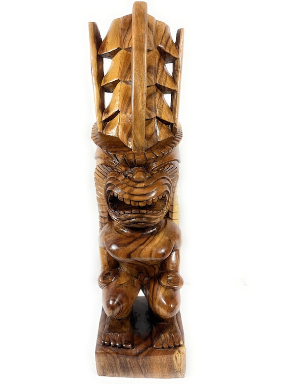 ハワイ　ティキ 精巧なティキ ロノ 33 インチ - ハワイ博物館レプリカ - モンキー