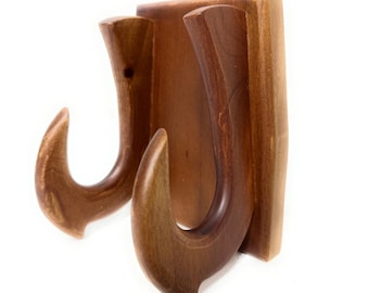 Wooden Wall Mount 1.5 inch For Outrigger Canoe Paddle - Vertical Mounting | #koa315