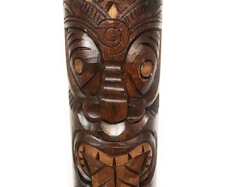 Maori Tiki Totem 20 in Antique Finish - Hand Carved | #dpt538150