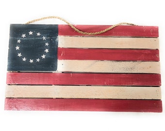 Wooden U.s.a Flag On Planks 14" - Americana Decor | #dpt532635