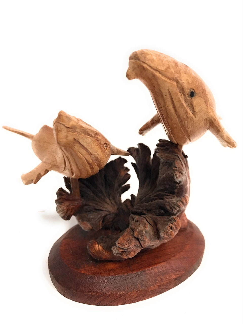 Swimming Humpback Whales W/ Driftwood Base 6