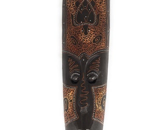 Tribal Tiki Mask 20" w/ Turtle - Primitive Art | #wib370450f