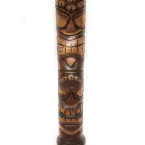 Vintage Carved Palm Tiki Statue - 1960s-70s Polynesian