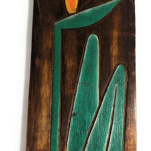Bird Of Paradise Flower Relief 12&quot; X 5&quot; - Wall Art Wood Panel | #dpt516230