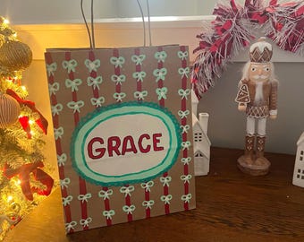 customized painted Christmas gift bag