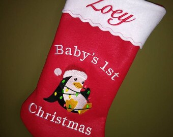 personalised my first christmas stocking