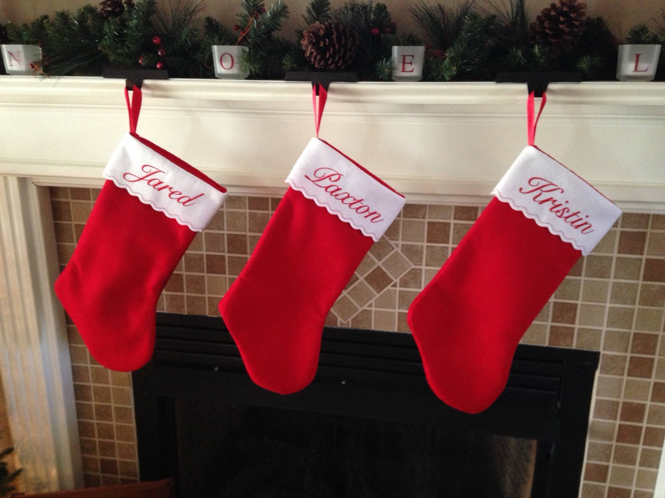 One 17" Embroidered Personalized Felt Christmas Stocking