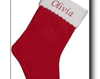 One 24" Embroidered Personalized Felt Christmas Stocking