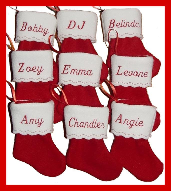 One 6" Embroidered Personalized Felt Christmas Stocking or Gift …