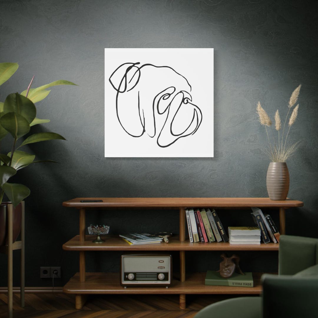Georgia Bulldog Calling All Dawgs Logo Art On Canvas Minimal Line