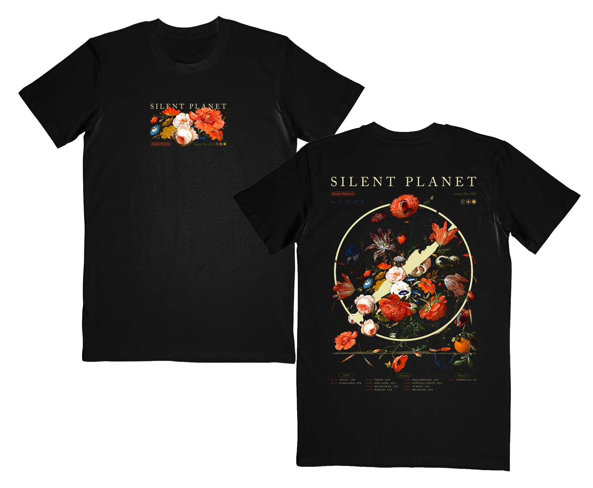 Silent Planet Vintage Flower Tour T Shirt •silent Planet Band Tee
