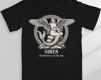 Siren Beast Shirt •Cyberpunk Greek Mythology Shirt •Ancient God Shirt •Olympian God shirt •Greek Gods Shirt •Dark Academia Shirt