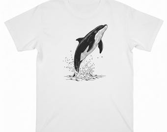 Leaping Dolphin T-Shirt •Ocean Lover Gift •Marine Life Gift •Dolphin Jumping Graphic Tee •Happy Dolphin Shirt •Nature Lover Gift for Her Him