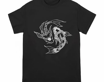 T-shirt poisson Yin Yang Koi - T-shirt art japonais - Chemise équilibre esthétique - Vêtements artistiques de la culture asiatique - Vêtements uniques de la culture japonaise