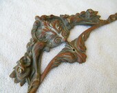 Vintage Ornate Brass Furniture Embellishment Applique Architectural Salvage Display Repurpose Piece