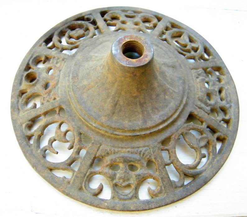 Vintage Cast Iron Art Deco Lamp Base for Parts Use Lamp Repair Restoration Repurpose