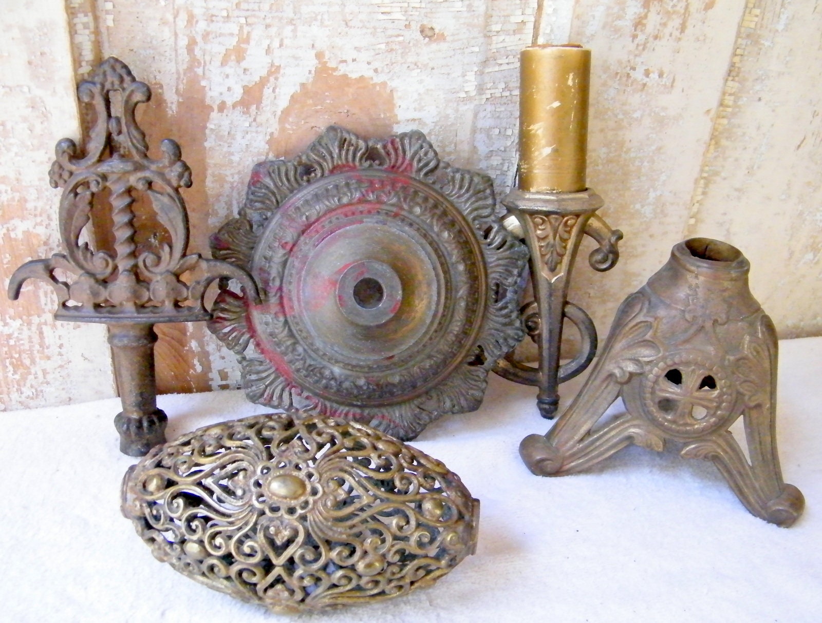 Mixed Lot Vintage Lamp Parts / Lamp Repair Restoration Etsy