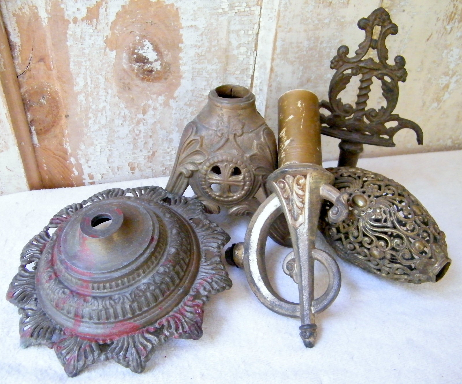 Mixed Lot Vintage Lamp Parts / Lamp Repair Restoration Etsy