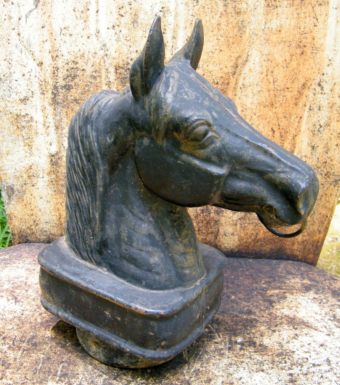 Vintage Cast Iron Horse Head Hitching Post Topper Finial Etsy