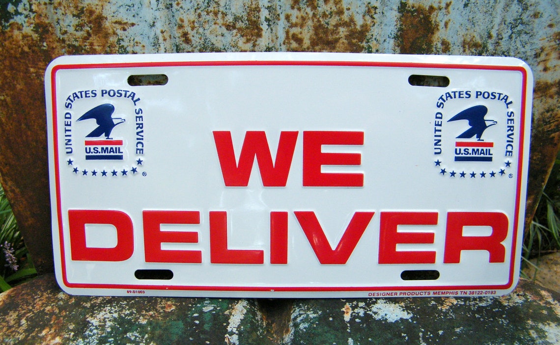 WE DELIVER United States Postal Service USPS U.S. Mail Vanity Etsy