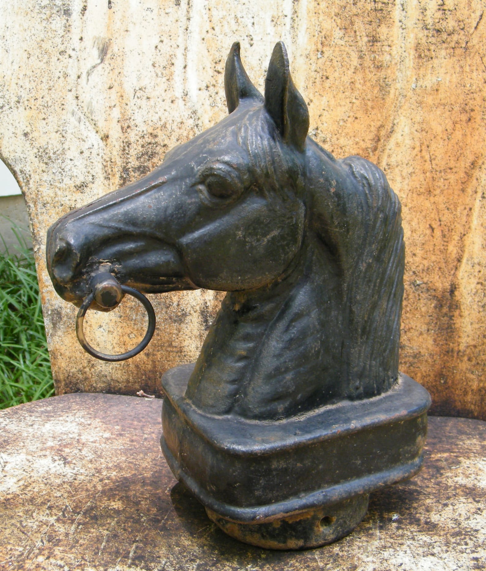 Vintage Cast Iron Horse Head Hitching Post Topper Finial Etsy