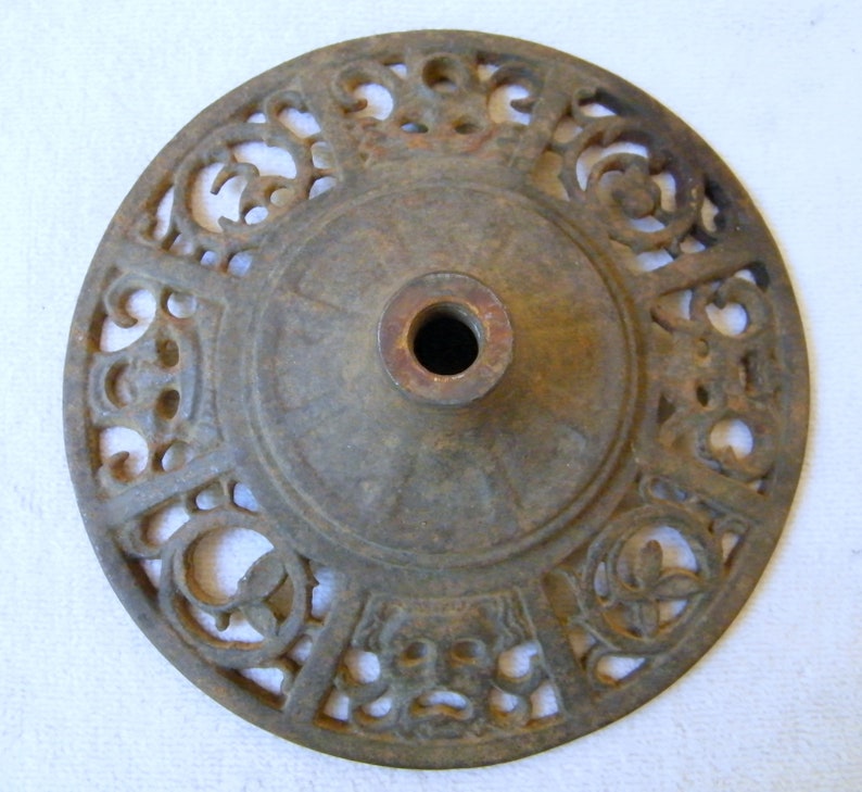 Vintage Cast Iron Art Deco Lamp Base for Parts Use Lamp Repair Restoration Repurpose