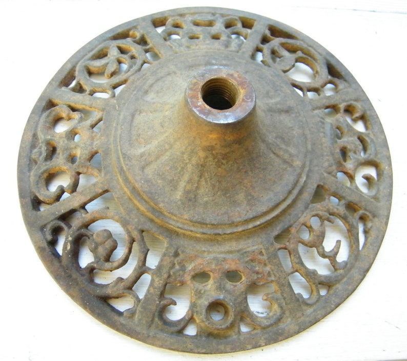 Vintage Cast Iron Art Deco Lamp Base for Parts Use Lamp Repair Restoration Repurpose