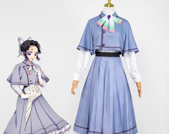 Butterfly Inspired Gradient Cosplay Dress Elegant Swordswoman Kimono Style Outfit With Bow Tie Skirt For Anime Convention Or Photoshoot Look