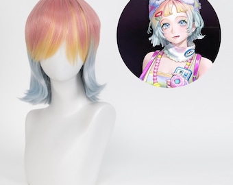 Weg zu nirgendwo Bobi Cosplay Perücke Farbverlauf Pink Blau Anime Spiel Perücke Hochtemperaturfaser Konvention Halloween-Party Kostüm Haar