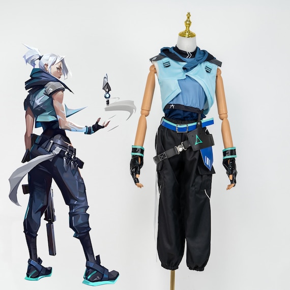 Valorant Jett Cosplay Costume Set Gender Neutral Outfit Anime