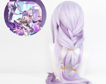 Honkai Star Rail Hanya Gradient Lavender Cosplay Wig 116cm Heat-Resistant Synthetic Fiber with Realistic Scalp Top Silky Hair for Cosplay
