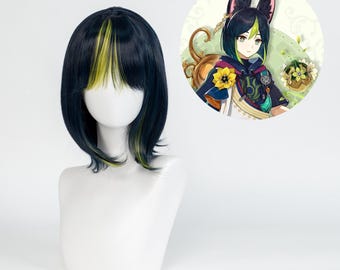 Genshin Auswirkungen Tighnari Cosplay Perücke Anime Spiel Charakter Perücke Hochtemperaturfaser Forest Ranger Convention Party Kostüm Haar