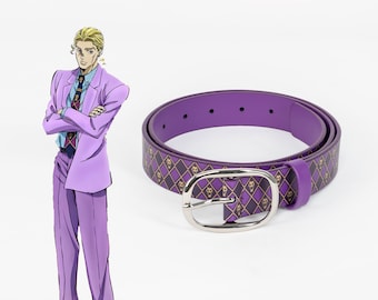 Lila Ledergürtel für Jugendliche und Frauen Anime Slim Cosplay Accessoire Einstellbar 110 cm Länge Kleine Größe Taille Gürtel Tägliches Kostüm Styling