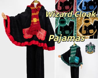 Fleece-Mantel-Set mit Kapuze und Kapuze, kuscheliger Fleece-Umhang-Set mit Kapuze, Schal, Umhang-Set, Winter-Accessoire, Cosplay, Kostüm, Geschenkidee für Fans