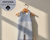 Crochet Baby Romper PDF Pattern – Mint Green & Aqua Mist Romper – Unisex Classic Romper – Newborn to Toddler Outfit – Easy Crochet Pattern