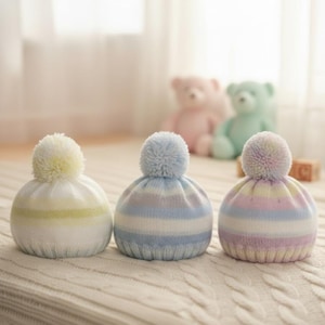 Modello per berretto invernale da lavorare a maglia per bambini nella stagione innevata - PDF facile per principianti