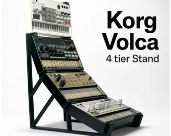 Soporte de 4 niveles para Korg Volca / Rack para múltiples Volca / Configuración personalizada de Volca / Soporte para configuración sin DAW / Soporte para sintetizador que ahorra espacio / Soluciones de estudio