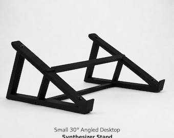 Soporte pequeño para sintetizador de 30 grados, elevador de escritorio universal para caja de ritmos y groovebox, soporte de estudio de 200 mm fabricado en el Reino Unido.